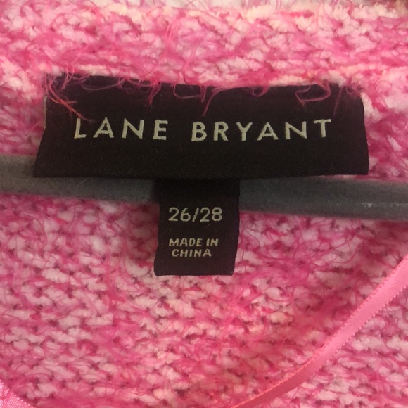 Lane Bryant pink and white eyelash open front cardigan. Size 26/28 - Picture 2 of 3